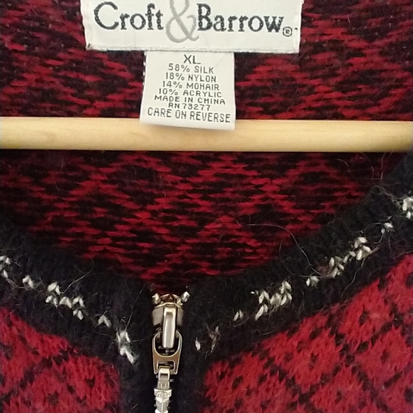 Nordic Style Women's Fair Isle Cardigan Crofts&Barrow Silk Blend Sweater XL - Picture 6 of 13